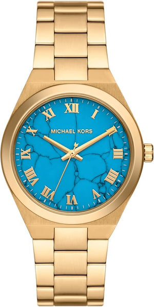  Shop Authentic Michael Kors Lennox Analog Blue Dial Gold Steel Strap Watch for Women - MK7460 - Luxxuri