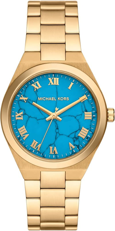  Shop Authentic Michael Kors Lennox Analog Blue Dial Gold Steel Strap Watch for Women - MK7460 - Luxxuri