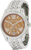  Shop Authentic Michael Kors Lexington Chronograph Brown Dial Silver Steel Strap Watch For Women - MK6221 - Luxxuri