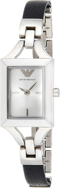  Shop Authentic Emporio Armani Chiara Analog Silver Dial Black Leather Strap Watch For Women - AR7372 - Luxxuri