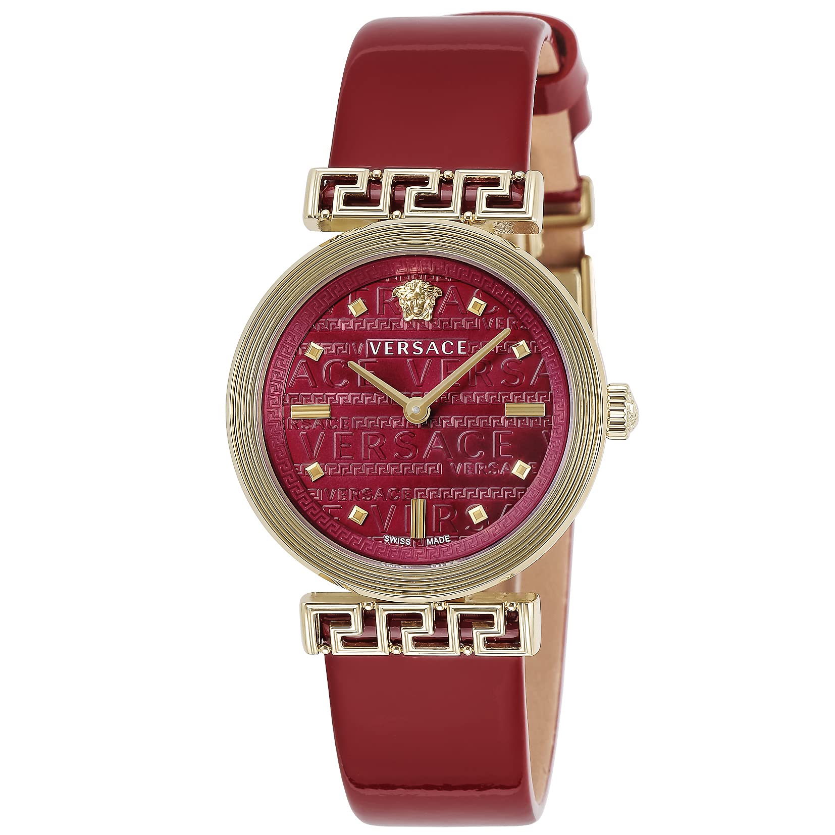  Shop Authentic Versace Greca Meander Red Dial Red Leather Strap Watch for Women - VELW00320 - Luxxuri