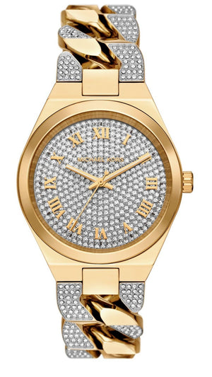  Shop Authentic Michael Kors Lennox Pavé Crystals Silver Dial Two Tone Steel Strap Watch for Women - MK7487 - Luxxuri