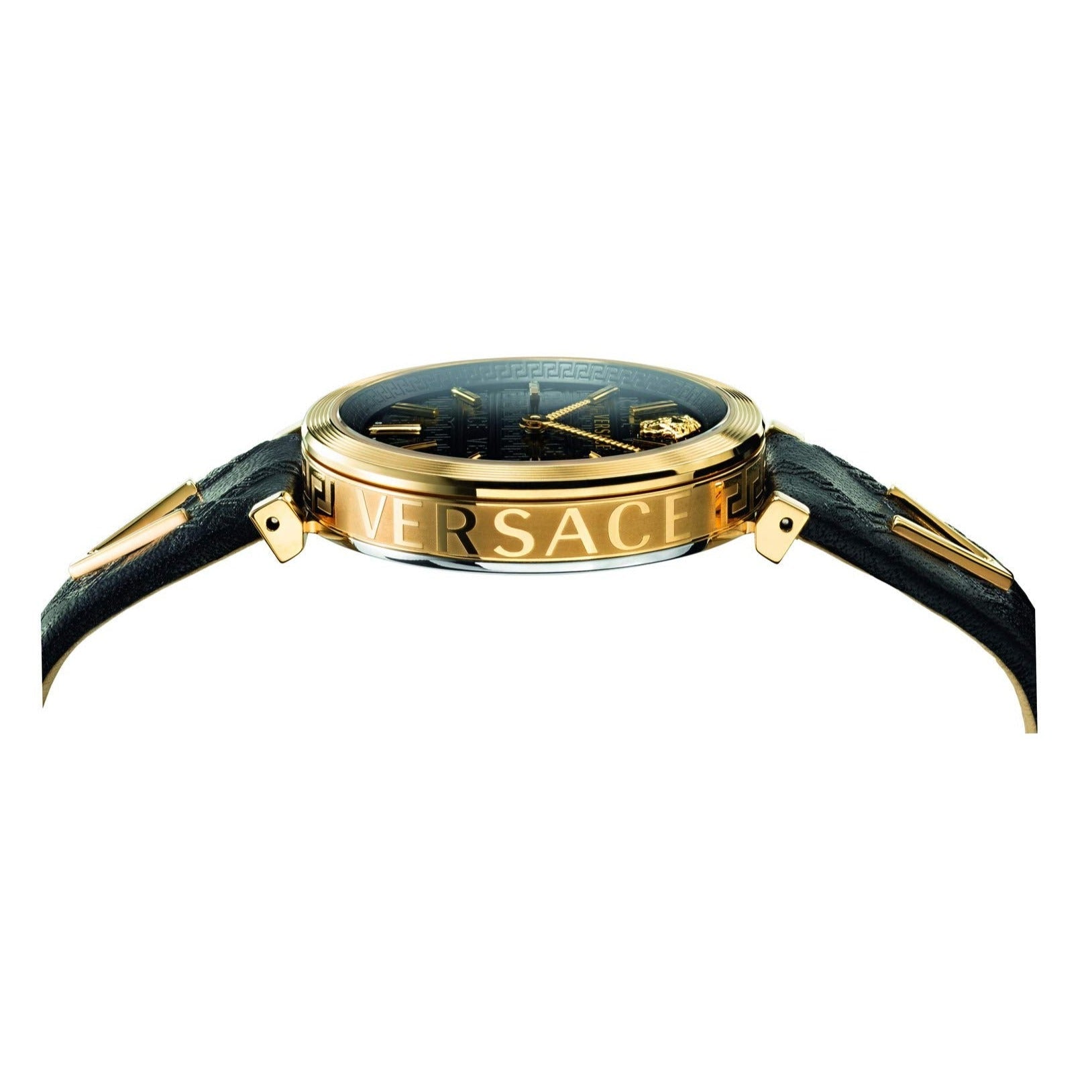  Shop Authentic Versace V-Twist Black Dial Black Leather Strap Watch for Women - VELS00619 - Luxxuri