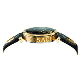  Shop Authentic Versace V-Twist Black Dial Black Leather Strap Watch for Women - VELS00619 - Luxxuri