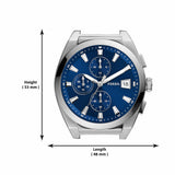  Shop Authentic Fossil Everett Chronograph Blue Dial Silver Steel Strap Watch for Men - FS5795 - Luxxuri