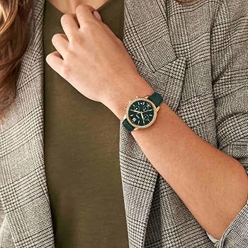  Shop Authentic Fossil Neutra Chronograph Green Dial Green Leather Strap Watch for Women - ES5239 - Luxxuri