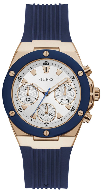 Shop Authentic Guess Athena White Dial White Dial Blue Rubber Strap Watch For Women - GW0030L5 - Luxxuri