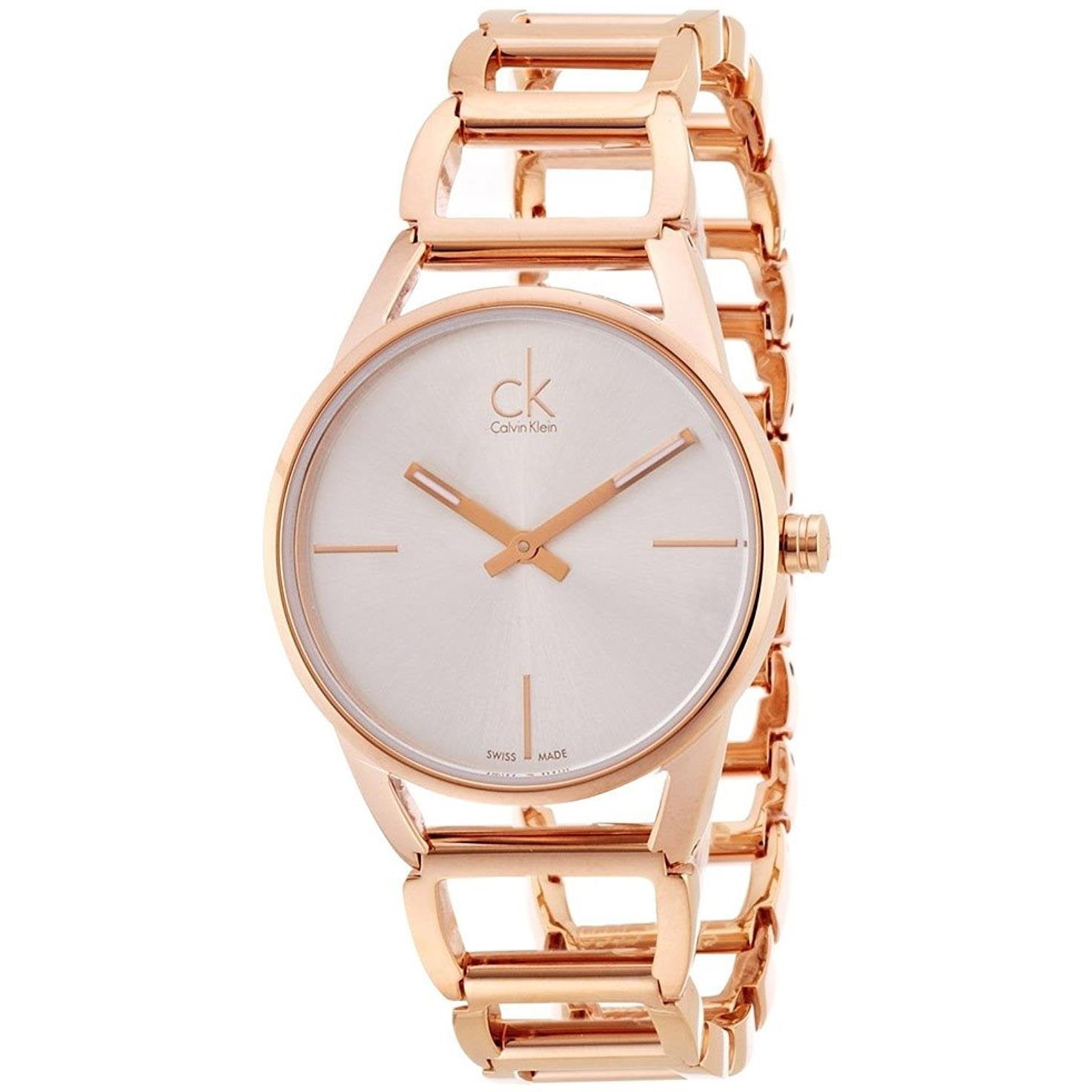  Shop Authentic Calvin Klein Stately White Dial Rose Gold Steel Strap Watch for Women - K3G23626 - Luxxuri