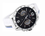  Shop Authentic Tommy Hilfiger Multifunction Black Dial White Rubber Strap Watch for Men - 1791475 - Luxxuri