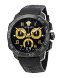  Shop Authentic Versace Dylos Chronograph Black Dial Black Rubber Strap Watch for Men - VQC020015 - Luxxuri