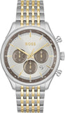 Shop Authentic Hugo Boss Gregor Chronograph Silver Dial Two Tone Steel Strap Watch For Men - 1514053 - Luxxuri
