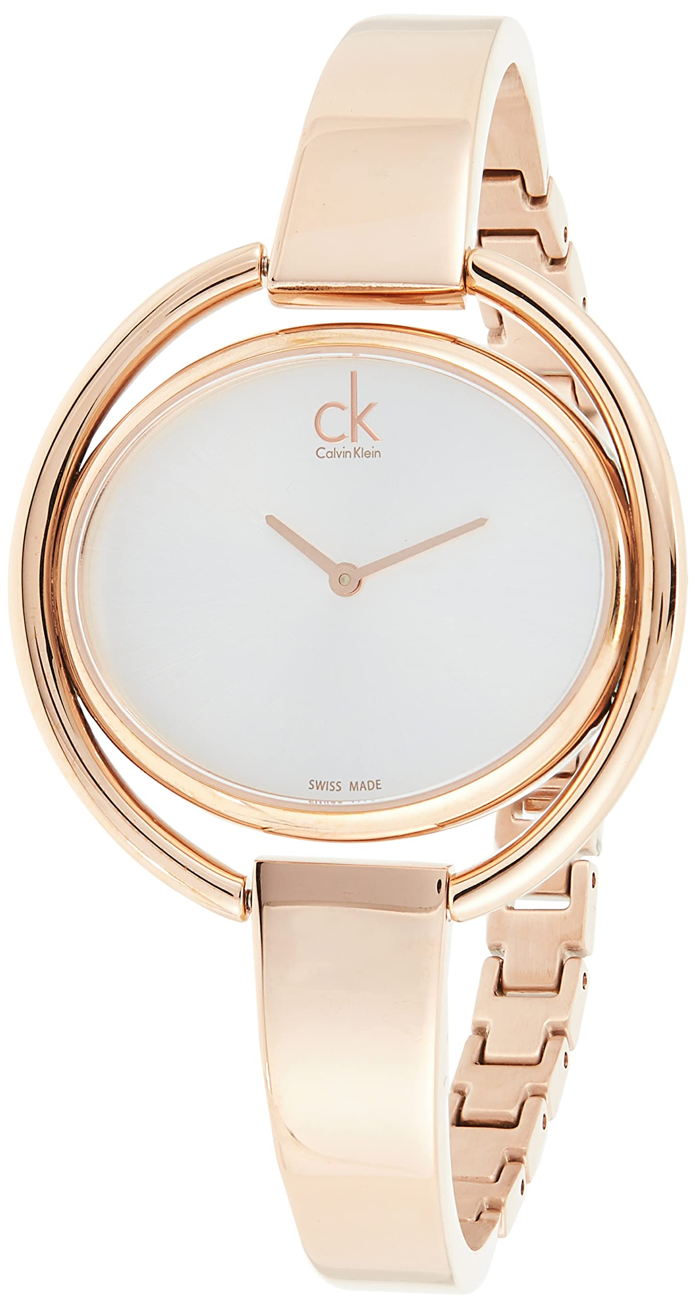  Shop Authentic Calvin Klein Impetuos Silver Dial Rose Gold Steel Strap Watch for Women - K4F2N616 - Luxxuri