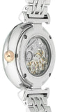  Shop Authentic Emporio Armani Gianni T Bar Silver Skeleton Dial Two Tone Strap Watch For Women - AR1992 - Luxxuri