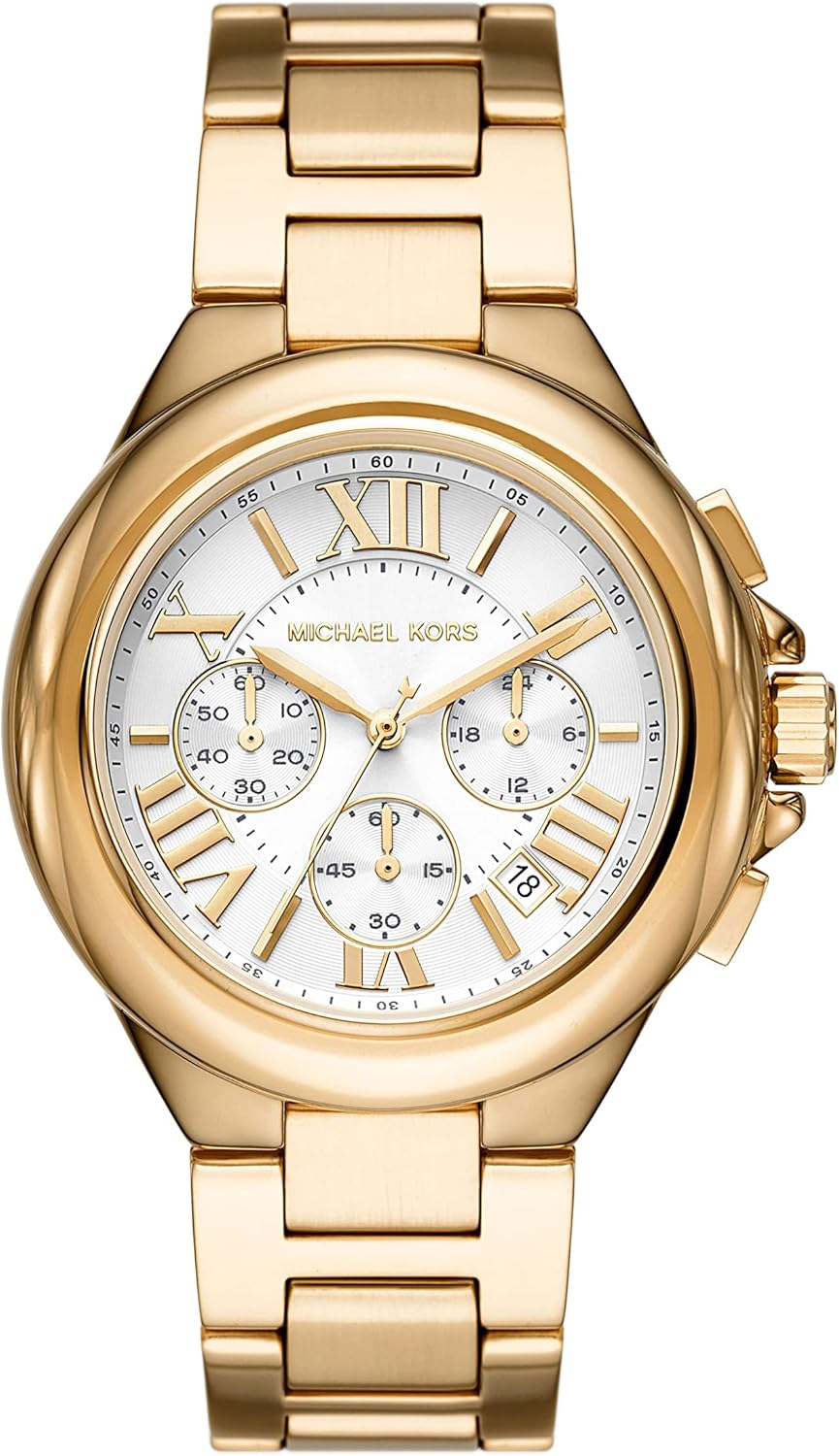  Shop Authentic Michael Kors Camille Chronograph White Dial Gold Steel Strap Watch For Women - MK7270 - Luxxuri