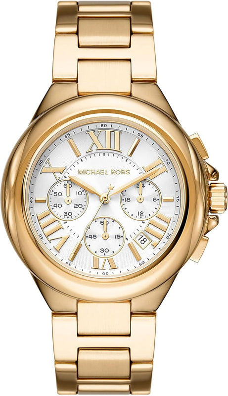  Shop Authentic Michael Kors Camille Chronograph White Dial Gold Steel Strap Watch For Women - MK7270 - Luxxuri