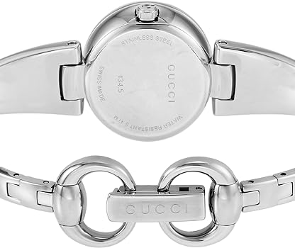  Shop Authentic Gucci Guccissima Quartz Silver Dial Silver Steel Strap Watch For Women - YA134511 - Luxxuri