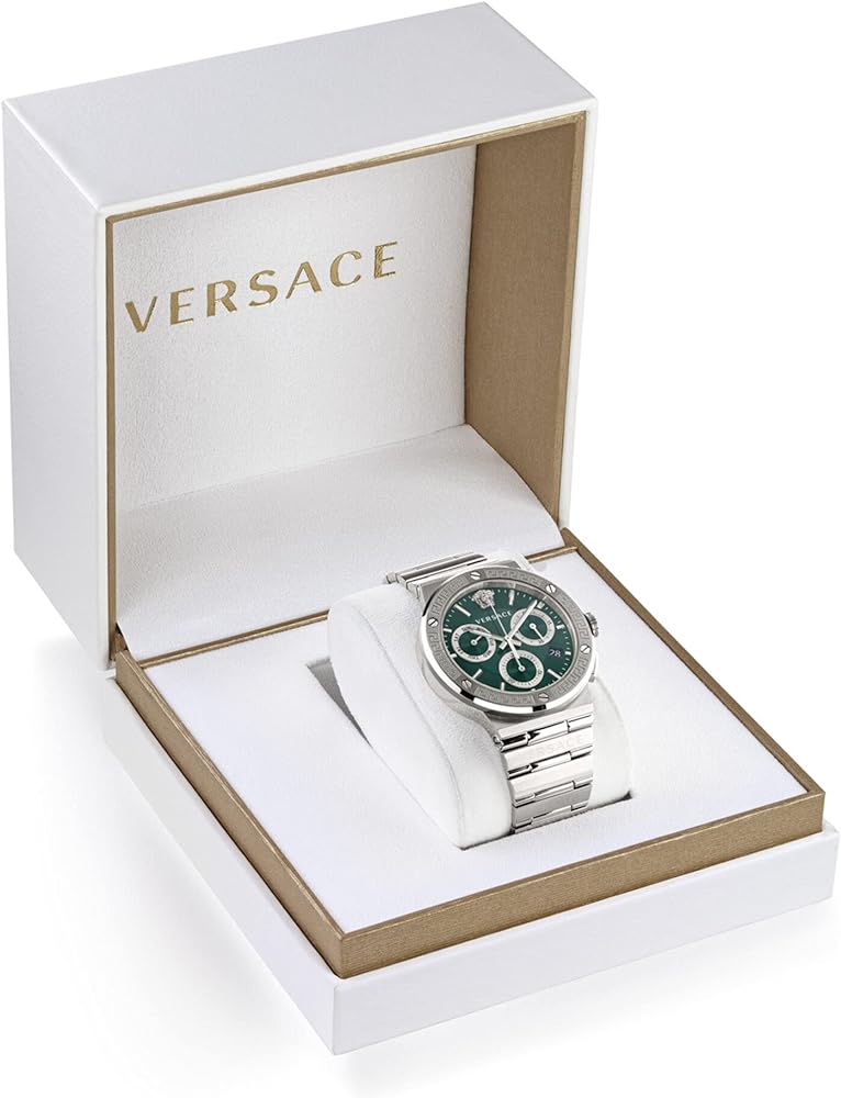  Shop Authentic Versace Grace Chronograph Quartz Green Dial Silver Steel Strap Watch For Men - VEZ900121 - Luxxuri