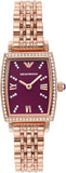  Shop Authentic Emporio Armani Two Hand Diamonds Burgundy Dial Rose Gold Steel Strap Watch For Women - AR11488 - Luxxuri