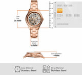  Shop Authentic Fossil Rye Automatic Skeleton Rose Gold Dial Rose Gold Steel Strap Watch for Women - BQ3754 - Luxxuri