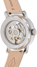  Shop Authentic Fossil Boyfriend Automatic Skeleton Silver Dial White Leather Strap Watch for Women - ME3069 - Luxxuri