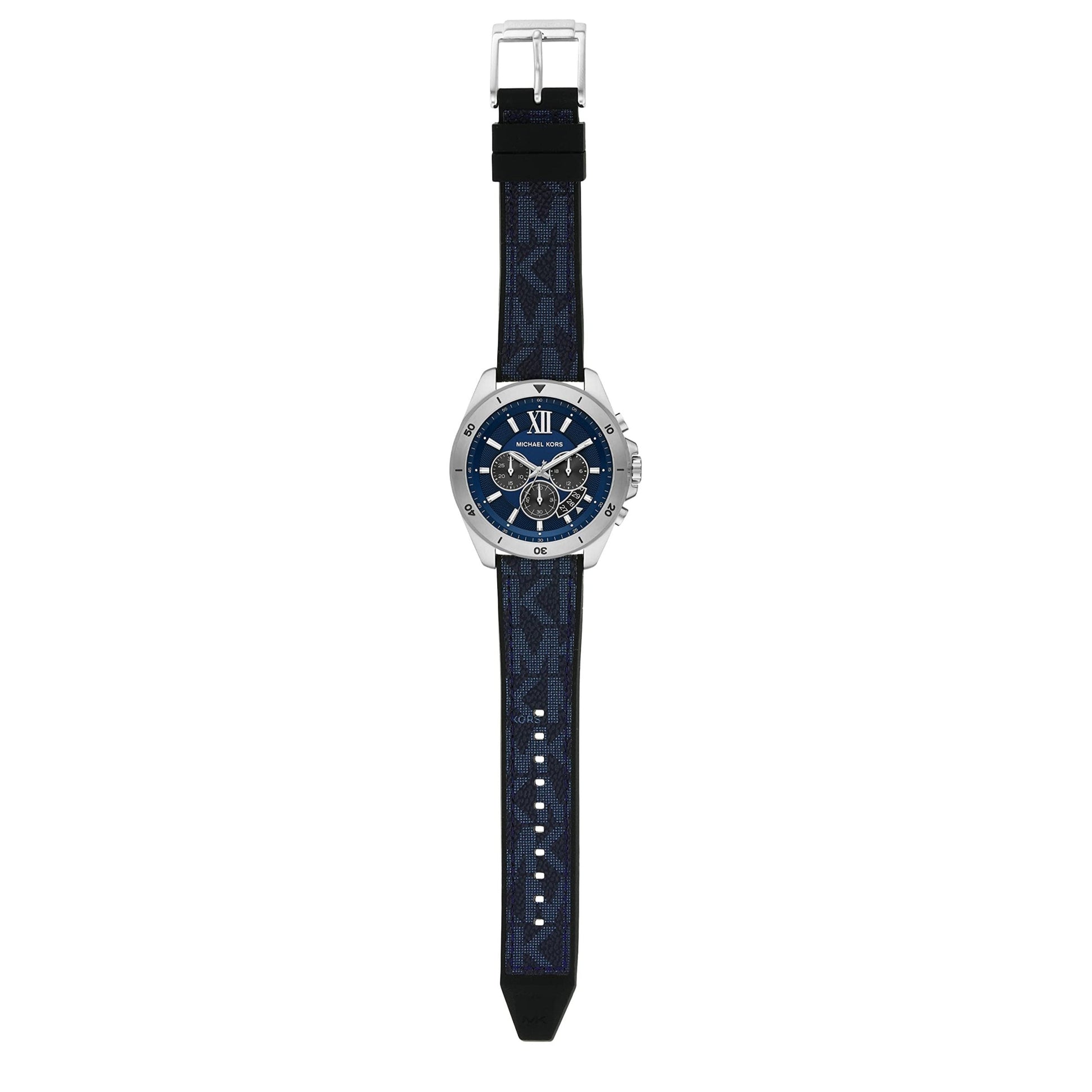  Shop Authentic Michael Kors Brecken Chronograph Blue Dial Blue Rubber Strap Watch For Men - MK8923 - Luxxuri