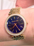  Shop Authentic Michael Kors Darci Blue Dial Gold Steel Strap Watch for Women - MK3406 - Luxxuri