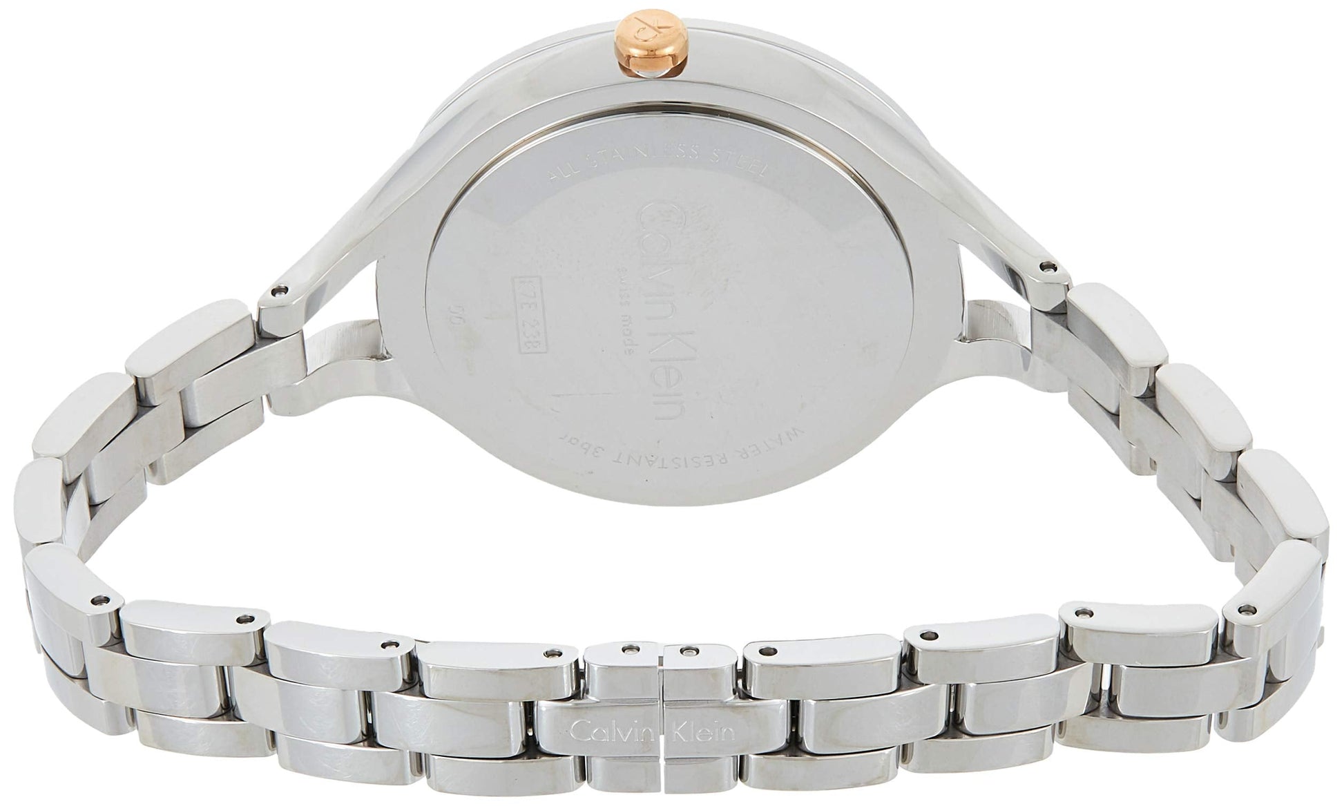  Shop Authentic Calvin Klein Graphic Silver Dial Silver Steel Strap Watch for Women - K7E23B46 - Luxxuri