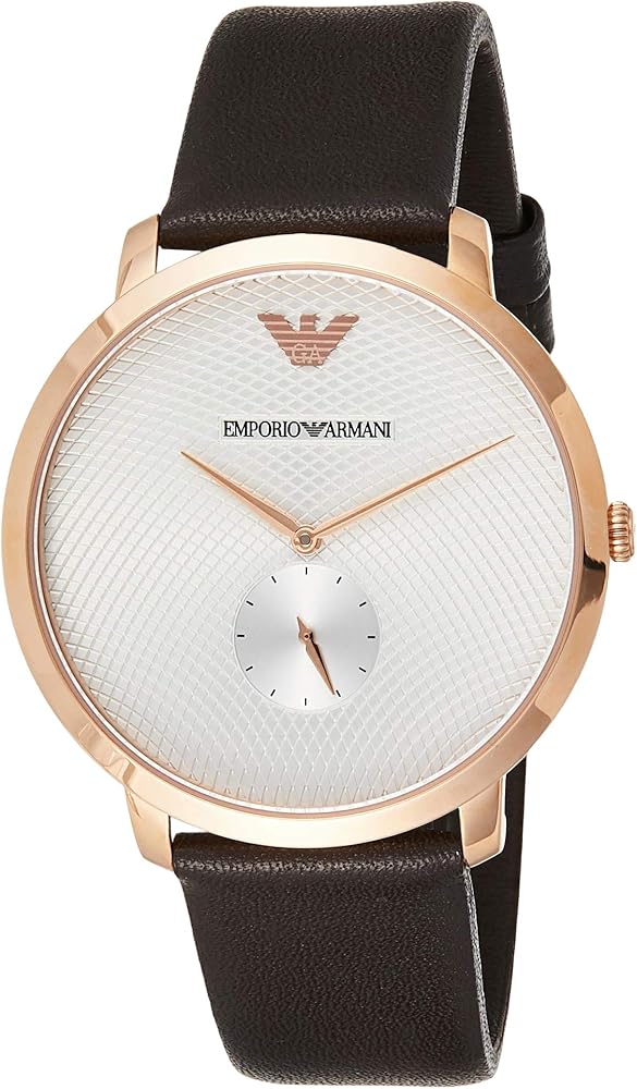  Shop Authentic Emporio Armani Modern Slim Analog Silver Dial Brown Leather Strap Watch For Men - AR11163 - Luxxuri