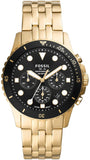  Shop Authentic Fossil FB-01 Chronograph Black Dial Gold Steel Strap Watch for Men - FS5836 - Luxxuri