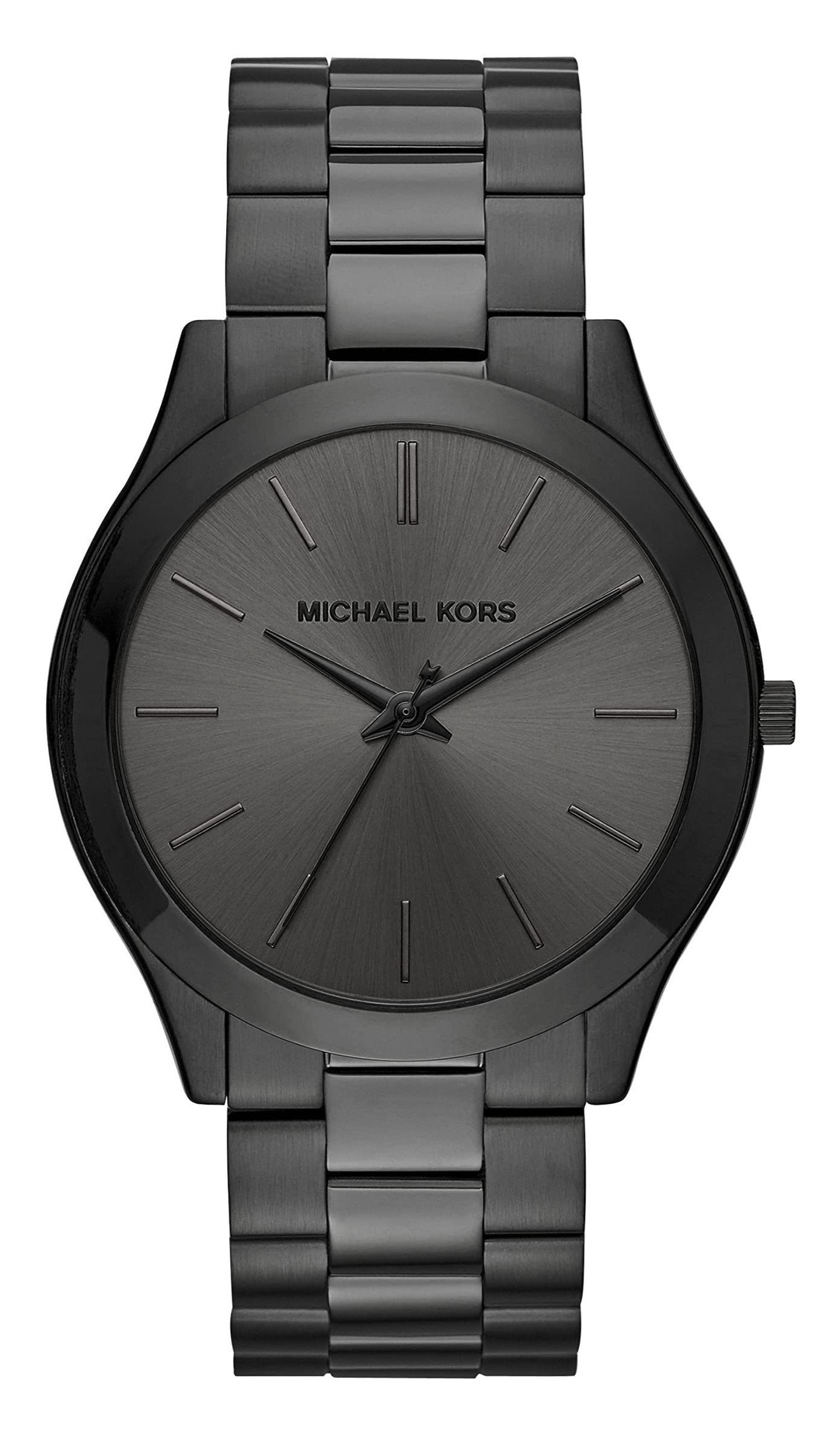 🎁 Michael Kors Slim Runway Black Dial Black Steel Strap Watch for Men - MK8507 (100% off)