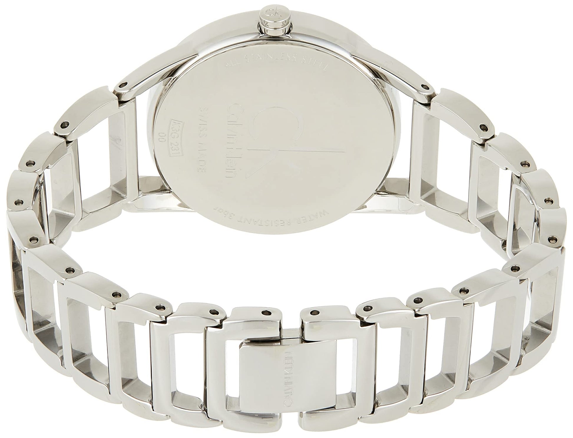  Shop Authentic Calvin Klein Stately Black Dial Silver Steel Strap Watch for Women - K3G23121 - Luxxuri