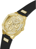  Shop Authentic Guess Duchess Crystals Gold Dial Black Silicon Strap Watch For Women - GW0619L2 - Luxxuri