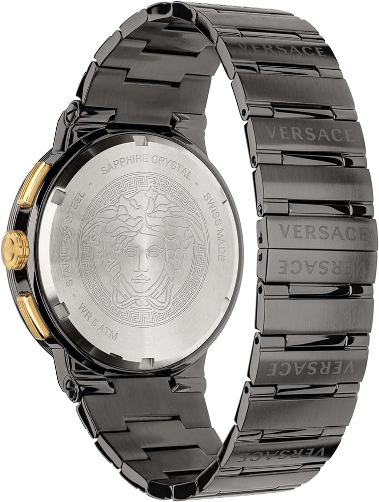  Shop Authentic Versace Greca Icon Quartz Black Dial Black Steel Strap Watch For Men - VEZ900521 - Luxxuri