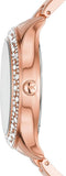  Shop Authentic Michael Kors Lilane Three Hand Mother of Pearl White Dial Rose Gold Steel Strap Watch For Women - MK4557 - Luxxuri