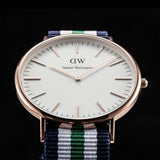  Shop Authentic Daniel Wellington Classic Nottingham White Dial Two Tone NATO Strap Watch For Men - 0108DW - Luxxuri