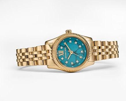  Shop Authentic Michael Kors Lexington Three Hand Blue Dial Gold Steel Strap Watch for Women - MK4813 - Luxxuri