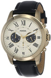  Shop Authentic Fossil Grant Chronograph White Dial Black Leather Strap Watch for Men - FS5272 - Luxxuri