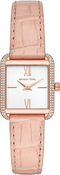  Shop Authentic Michael Kors Lake Quartz White Dial Pink Leather Strap Watch For Women - MK2763 - Luxxuri