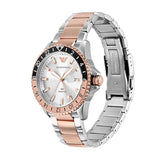  Shop Authentic Emporio Armani Sea Explorer GMT Quartz White Dial Two Tone Steel Strap Watch For Men - AR11591 - Luxxuri