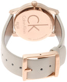  Shop Authentic Calvin Klein City Silver Dial White Leather Strap Watch for Women - K2G236X6 - Luxxuri
