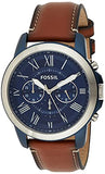  Shop Authentic Fossil Grant Chronograph Blue Dial Brown Leather Strap Watch for Men - FS5151 - Luxxuri