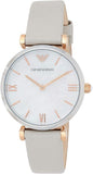  Shop Authentic Emporio Armani Gianni T Bar Quartz Mother of Pearl Dial White Leather Strap Watch For Women - AR1965 - Luxxuri