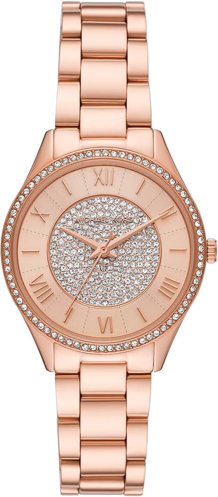  Shop Authentic Michael Kors Lauryn Three-Hand Crystals Rose Gold Dial Rose Gold Steel Strap Watch for Women - MK4736 - Luxxuri
