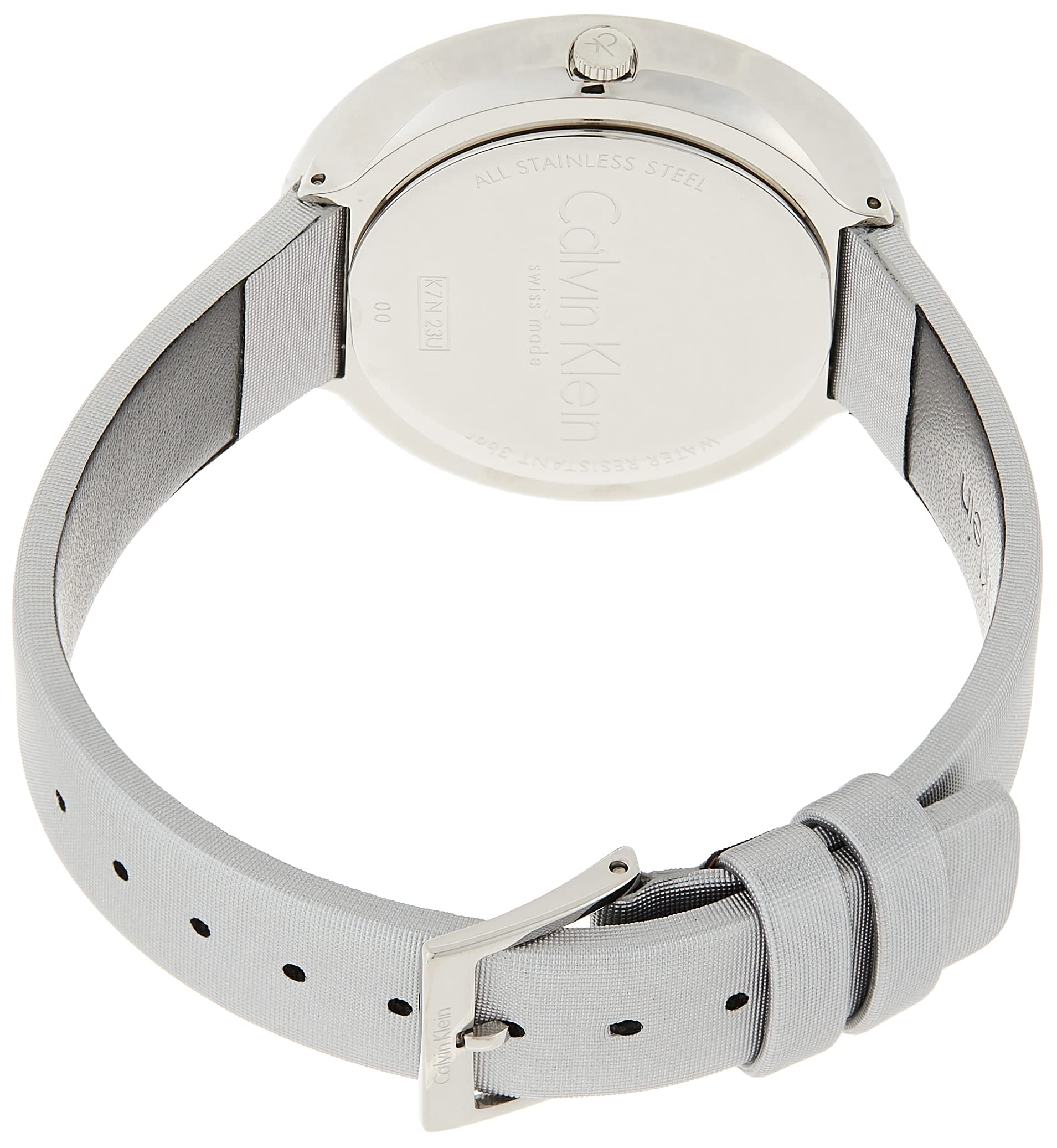  Shop Authentic Calvin Klein Chic Silver Dial White Leather Strap Watch for Women - K7N23UP8 - Luxxuri