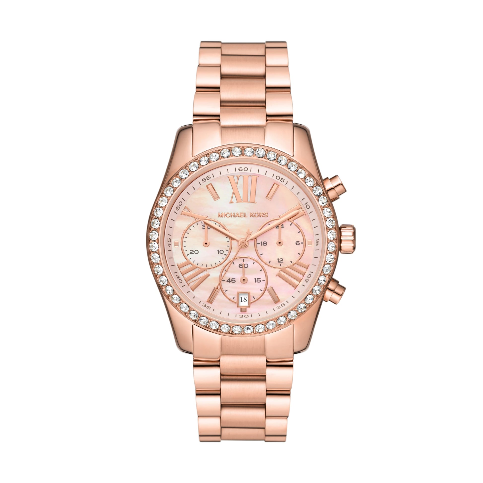  Shop Authentic Michael Kors Lexington Chronograph Rose Gold Dial Rose Gold Steel Strap Watch for Women - MK7242 - Luxxuri