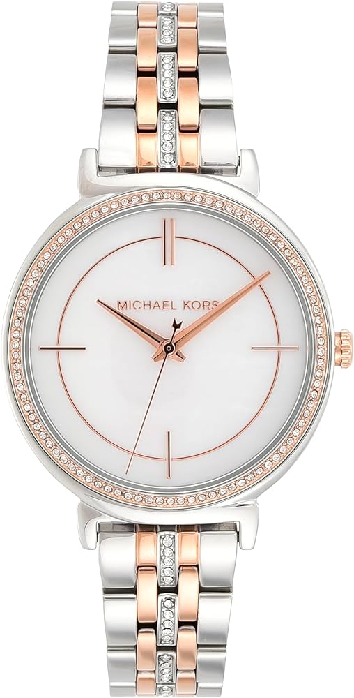  Shop Authentic Michael Kors Cinthia Mother of Pearl Dial Two Tone Steel Strap Watch For Women - MK3831 - Luxxuri