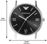  Shop Authentic Emporio Armani Kappa Analog Quartz Black Dial Black Leather Strap Watch For Men - AR11013 - Luxxuri