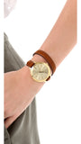  Shop Authentic Michael Kors Runway Gold Dial Brown Leather Strap Watch For Women - MK2256 - Luxxuri