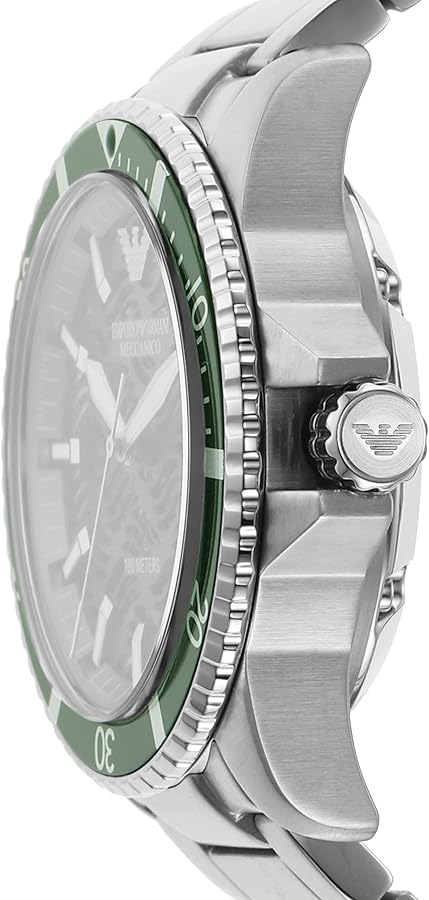  Shop Authentic Emporio Armani Diver Automatic Green Dial Silver Steel Strap Watch For Men - AR60061 - Luxxuri