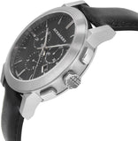  Shop Authentic Burberry The City Chronograph Black Dial Black Leather Strap Watch for Men - BU9356 - Luxxuri